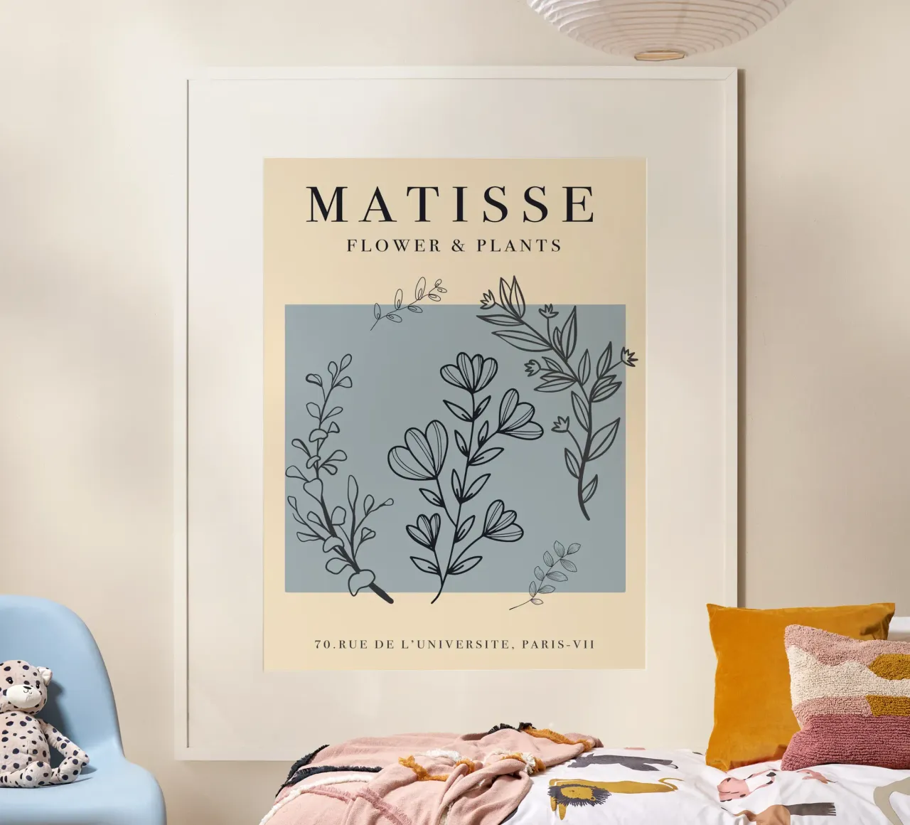 Botanisch kunstwerk - Op Matisse geïnspireerd ontwerp poster met aluminium frame van Whole©