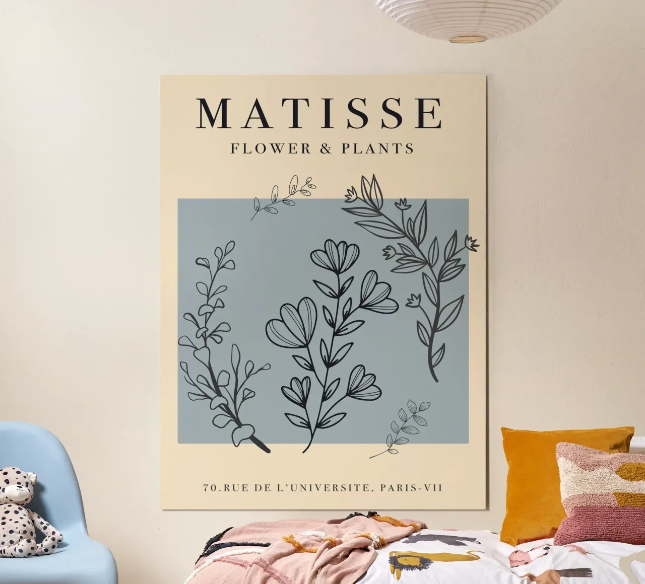 Botanisch kunstwerk - Op Matisse geïnspireerd ontwerp poster met aluminium frame van Whole©