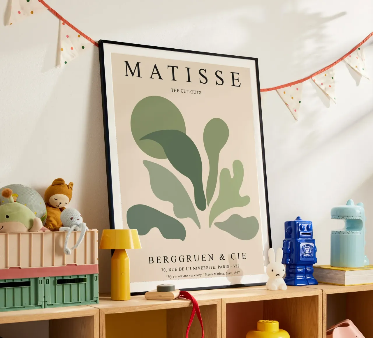 Forme organiche - Design di ispirazione matissiana poster con telaio in legno da Whole©