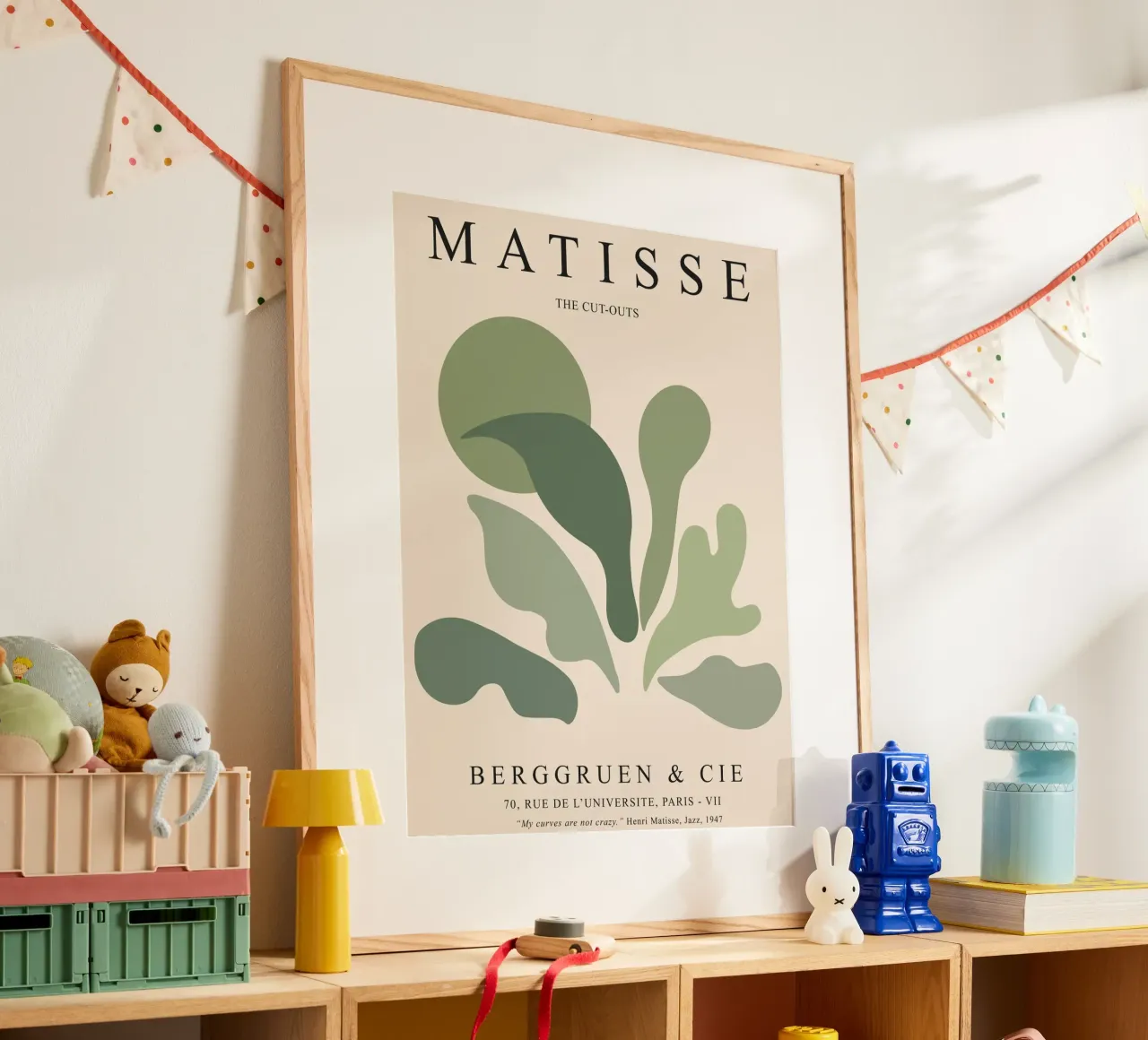 Forme organiche - Design di ispirazione matissiana poster con telaio in legno da Whole©