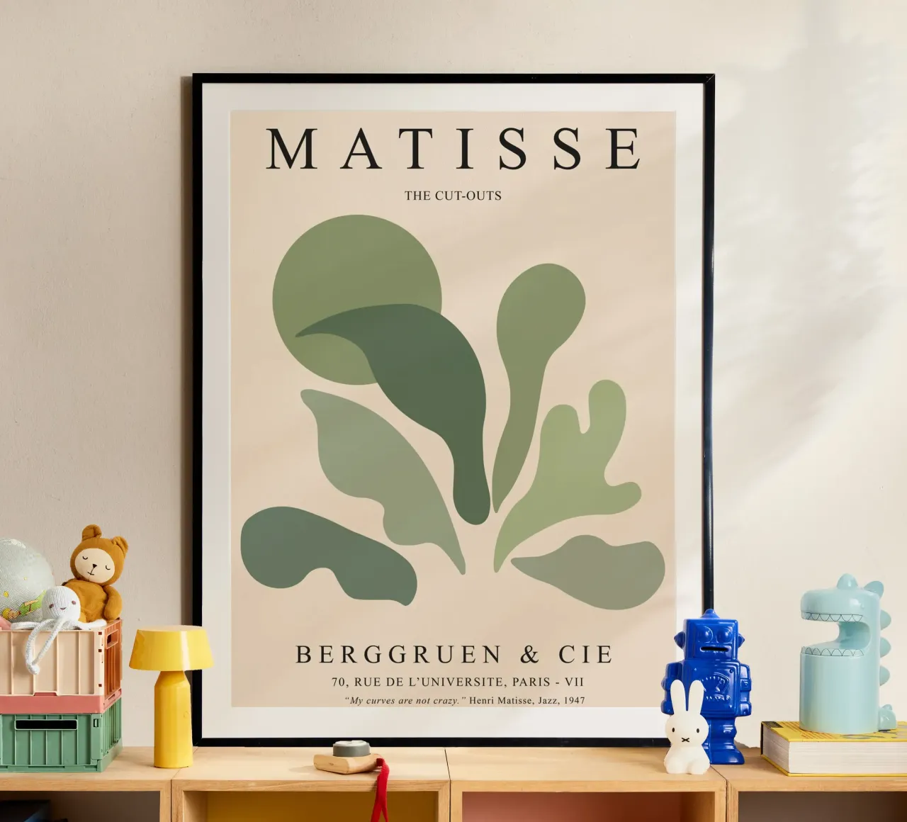 Forme organiche - Design di ispirazione matissiana poster con telaio in legno da Whole©