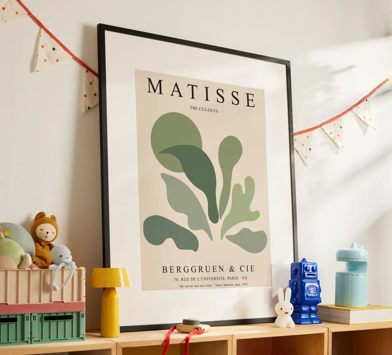 Forme organiche - Design di ispirazione matissiana poster con telaio in legno da Whole©