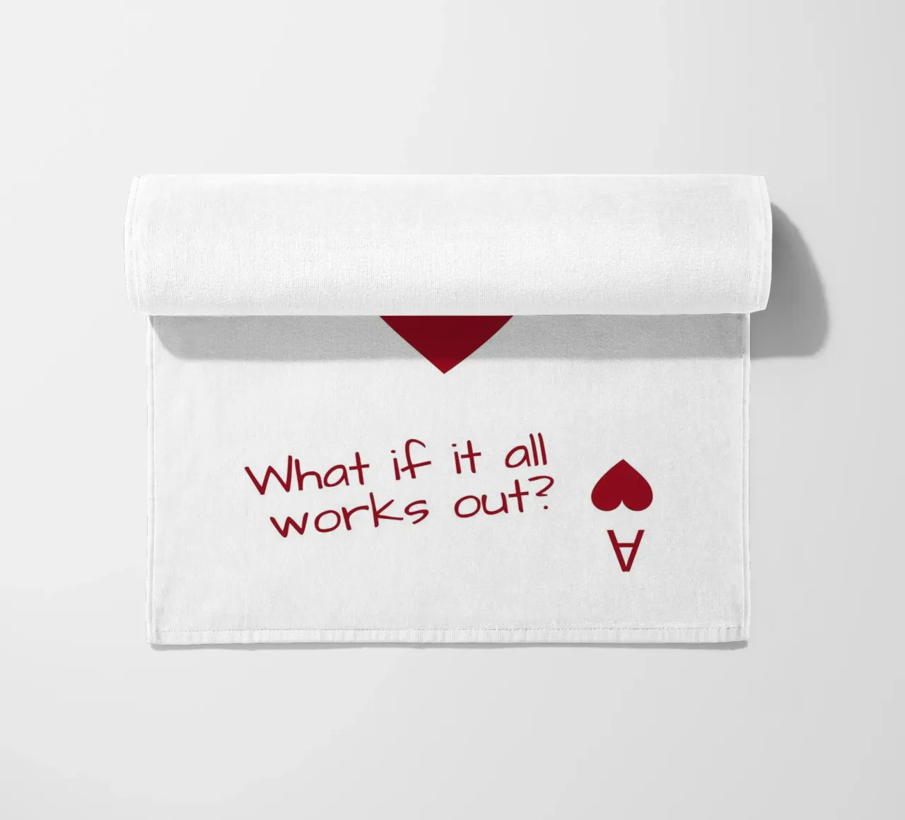What if it all works out? Herz beach towel by ArtDesign by KBK