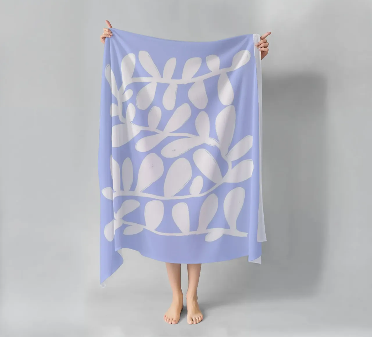 Abstracte moderne botanische print muurkunst strandhanddoek van Bella Studio