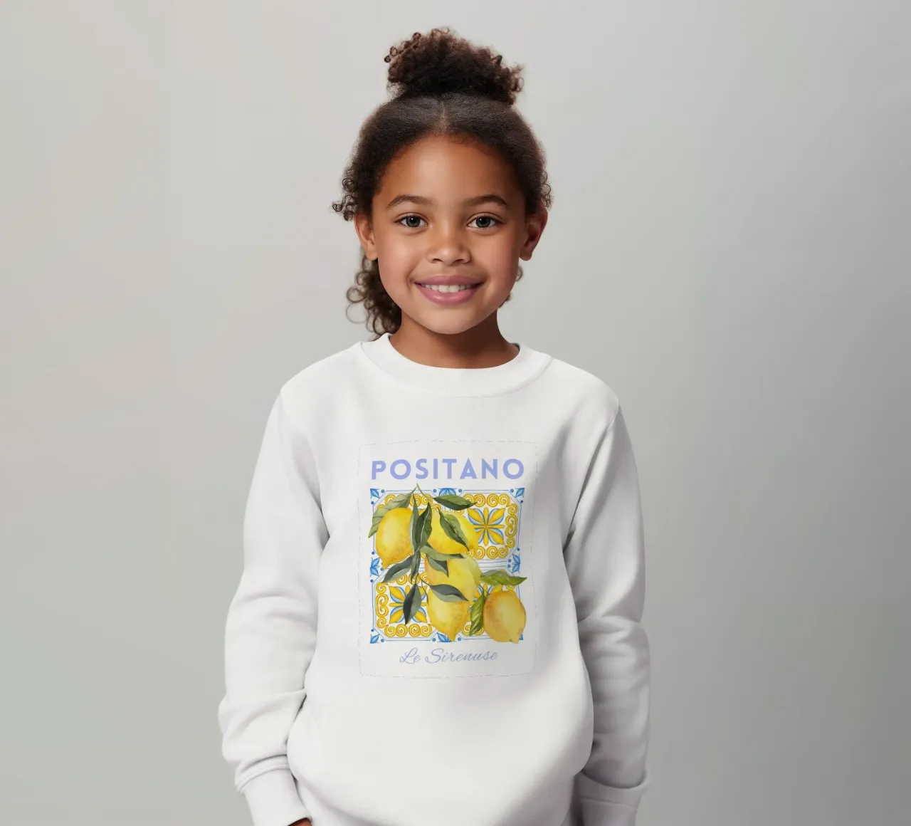Positano Italian Lemon Print felpa bambino da Bella Studio