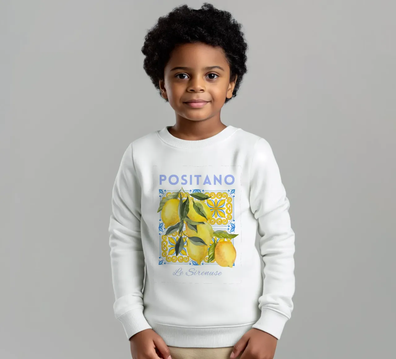 Positano Italian Lemon Print felpa bambino da Bella Studio