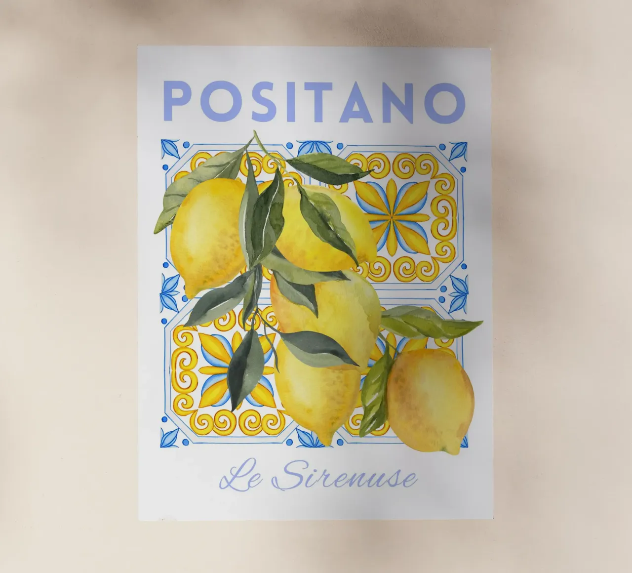 Positano Italian Lemon Print pellicola backlit da Bella Studio