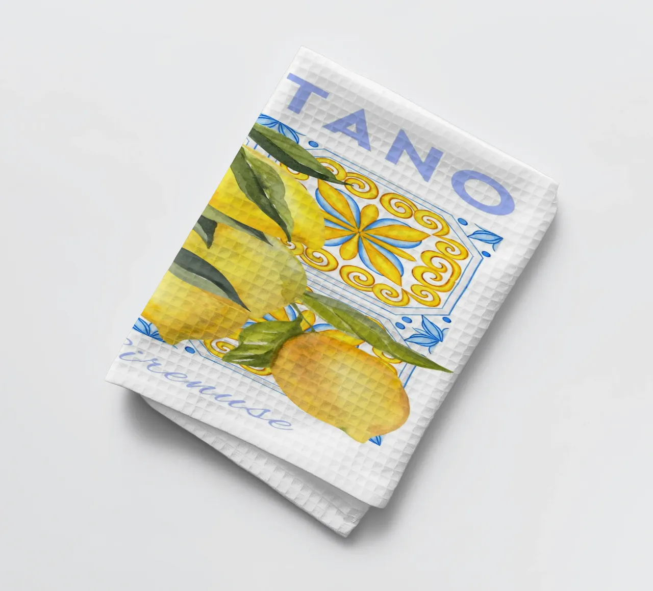 Positano Italian Lemon Print canovaccio da cucina da Bella Studio
