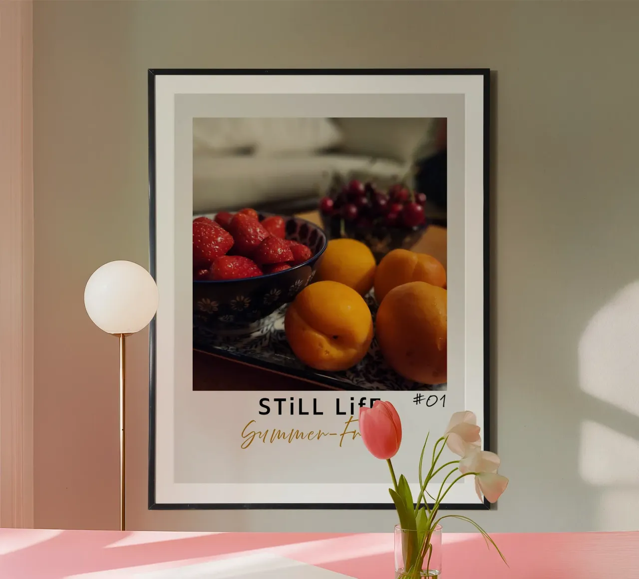 still life fruits #01 Poster mit Holzrahmen von words-in-frames