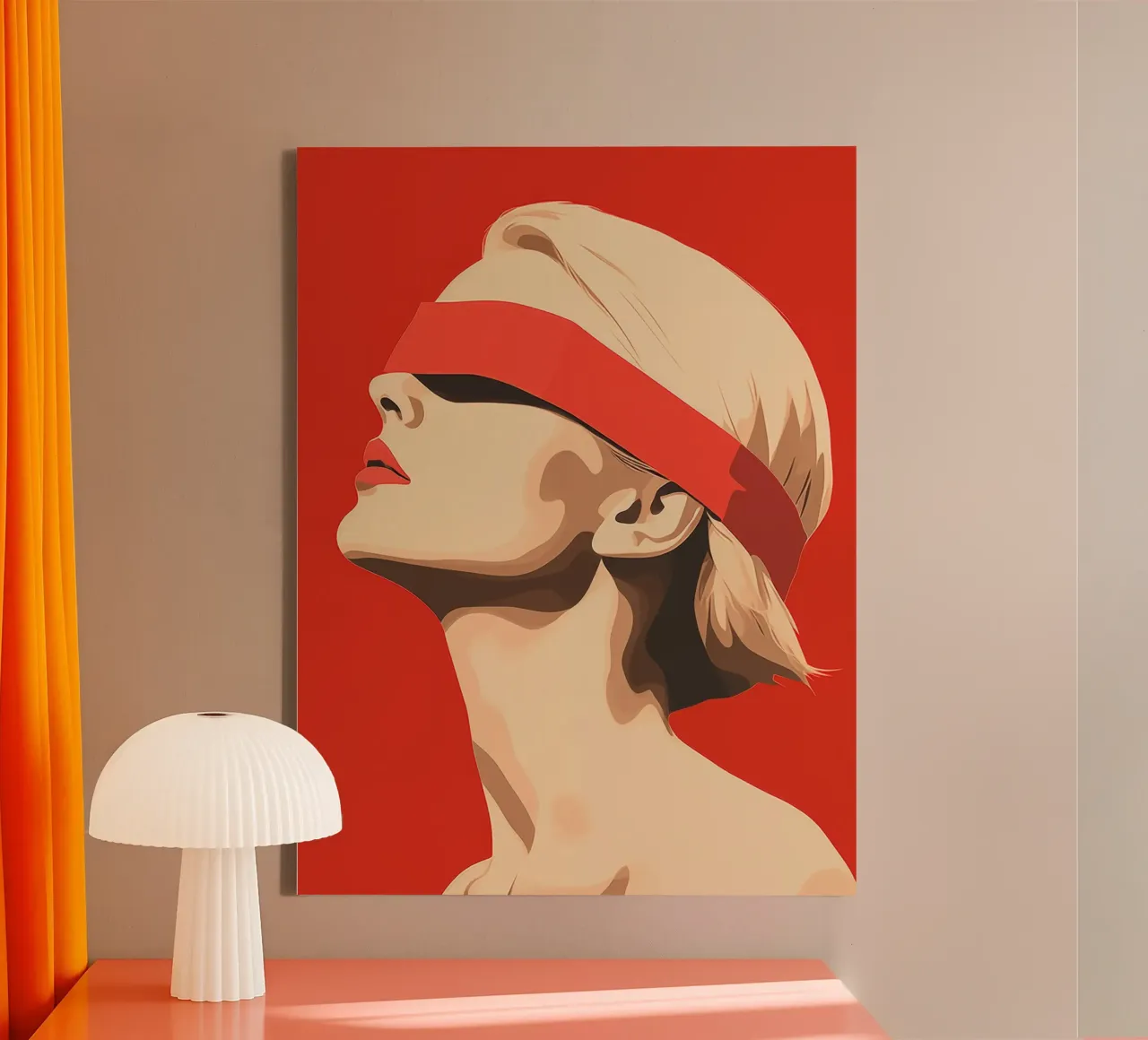 Blindfolded | Blindfolded canvas with Floater frame by Autofocus
