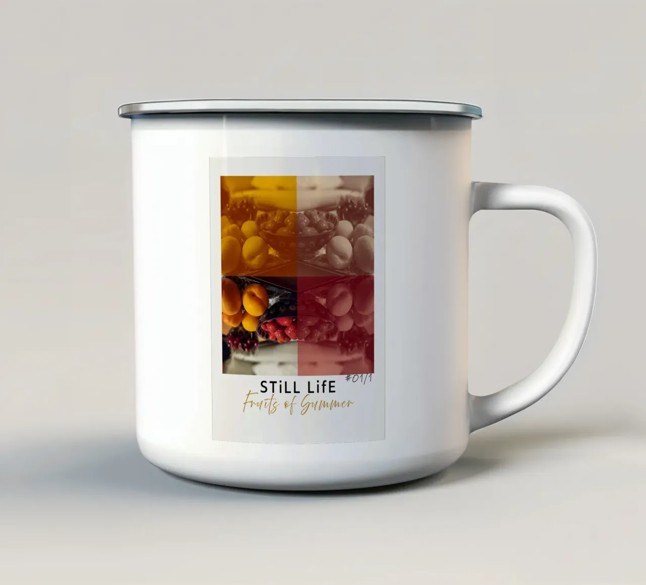 still life friuts #01/1 tazza in smalto da words-in-frames
