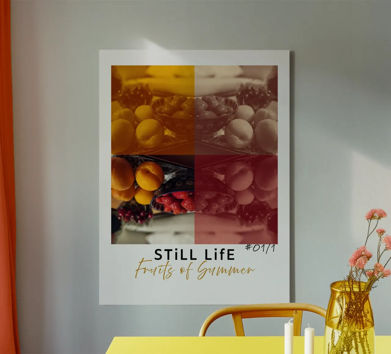 still life friuts #01/1 tela con Cornice a cassetta da words-in-frames