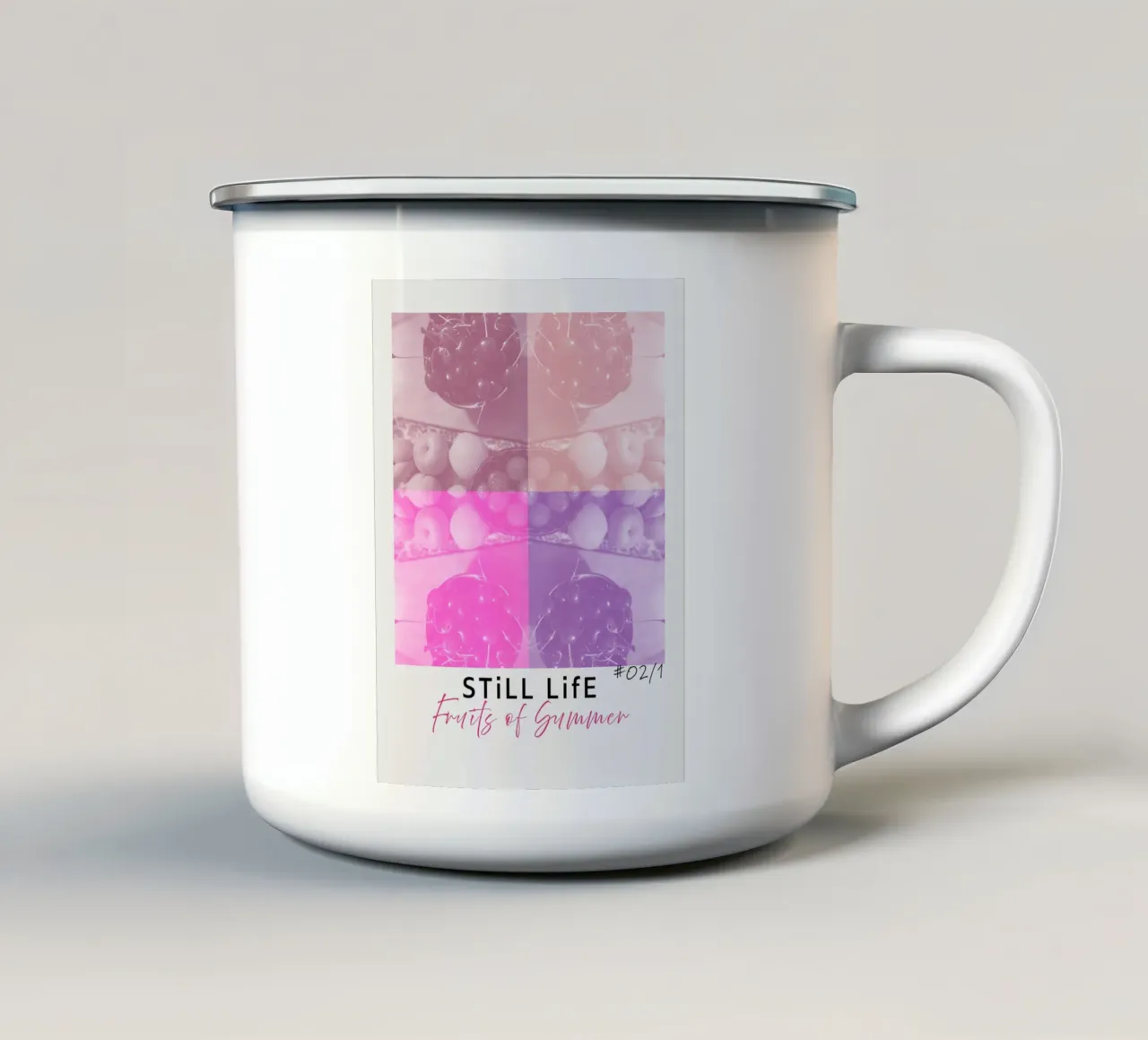 still life friuts #02/1 tazza in smalto da words-in-frames