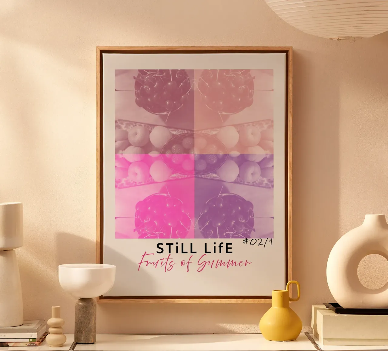 still life friuts #02/1 tela con Cornice a cassetta da words-in-frames