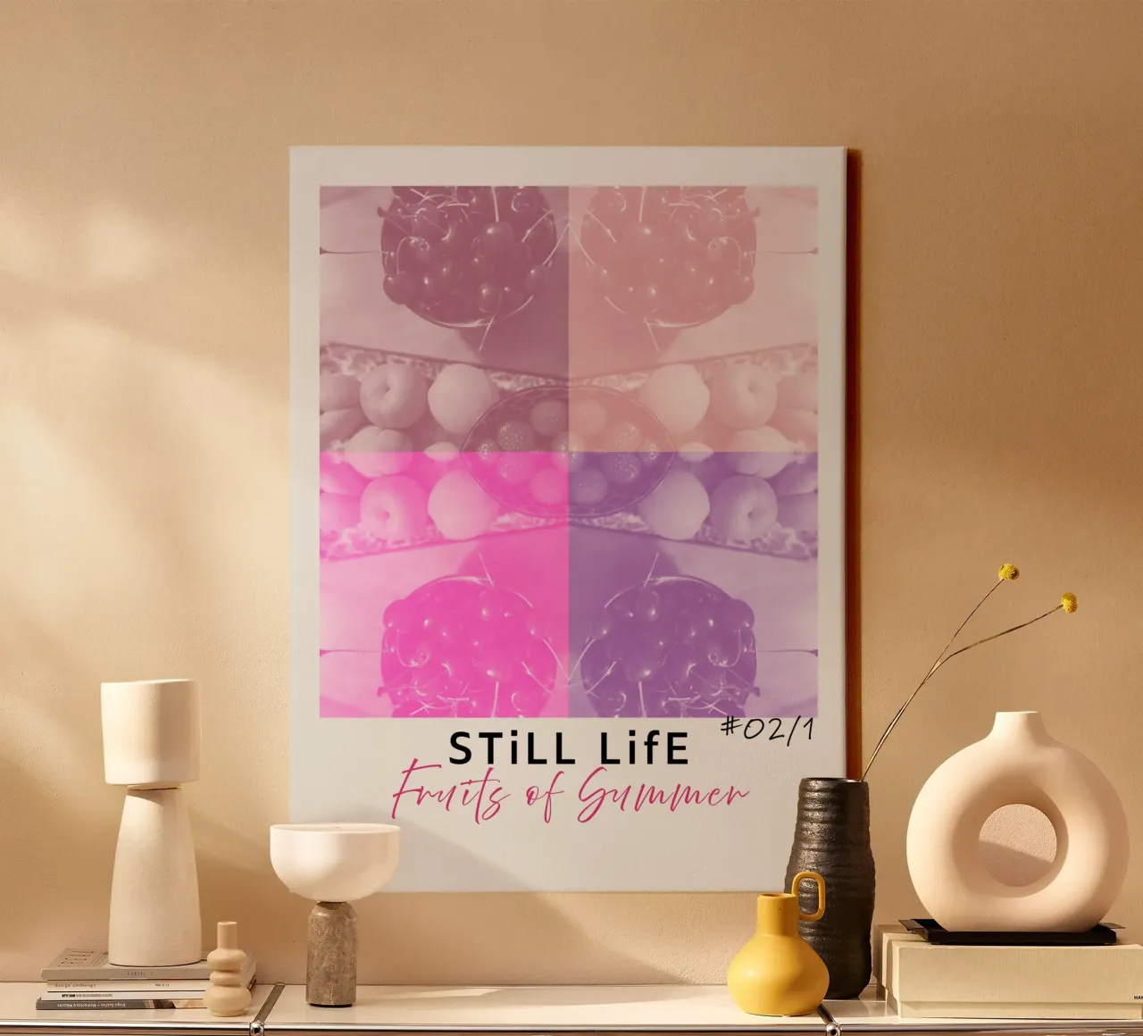 still life friuts #02/1 tela con Cornice a cassetta da words-in-frames