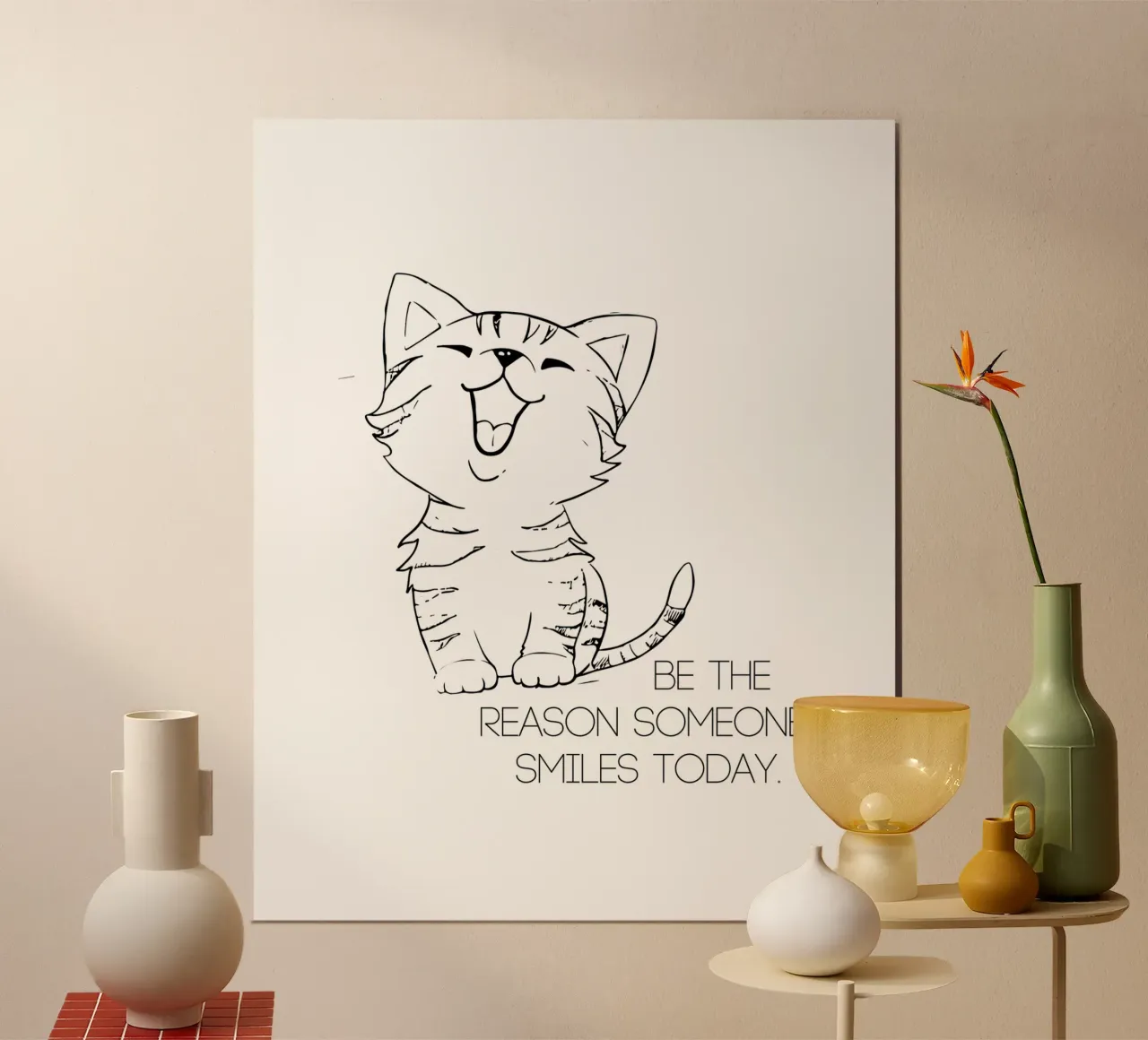 SII IL MOTIVO PER CUI QUALCUNO SORRIDE OGGI poster con telaio in legno da ArtDesign by KBK