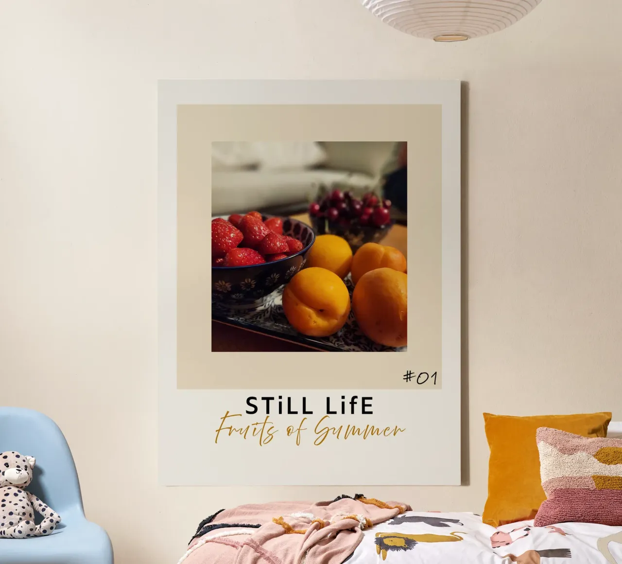 still life friuts of summer #01 tela con Cornice a cassetta da words-in-frames