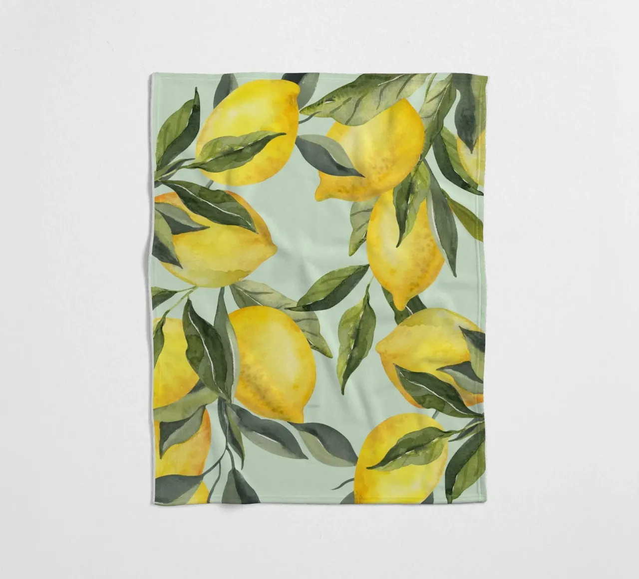 Lemon Print wall art fleece blanket by Bella Studio