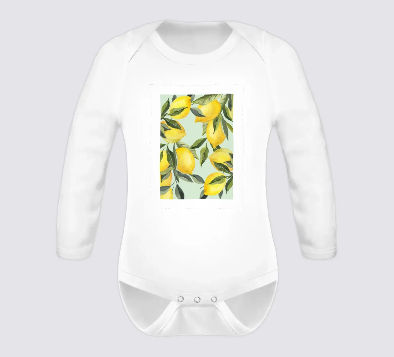 Lemon Print Wandkunst Langarm Babybody von Bella Studio