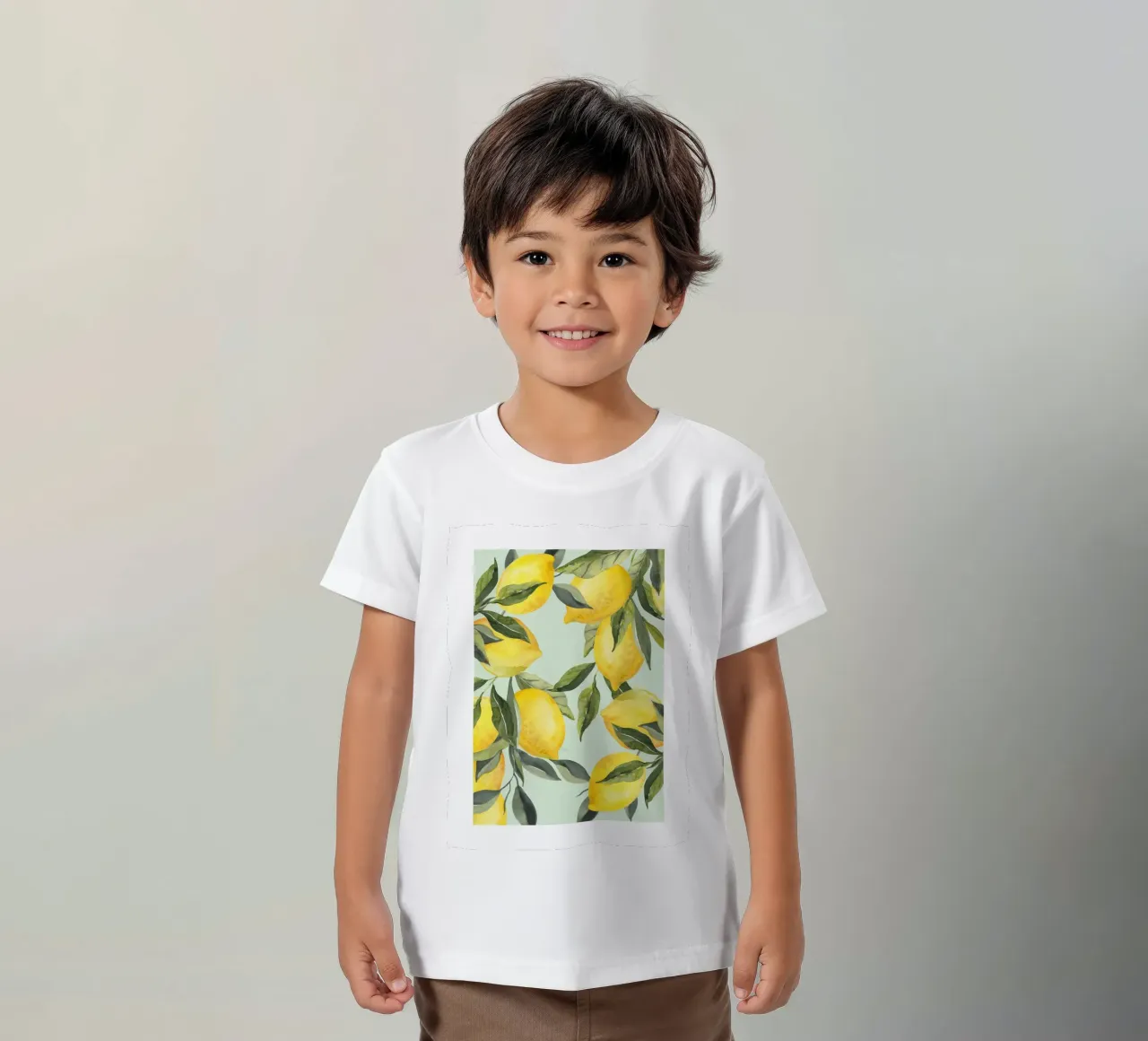 Lemon Print wall art kids t-shirt by Bella Studio