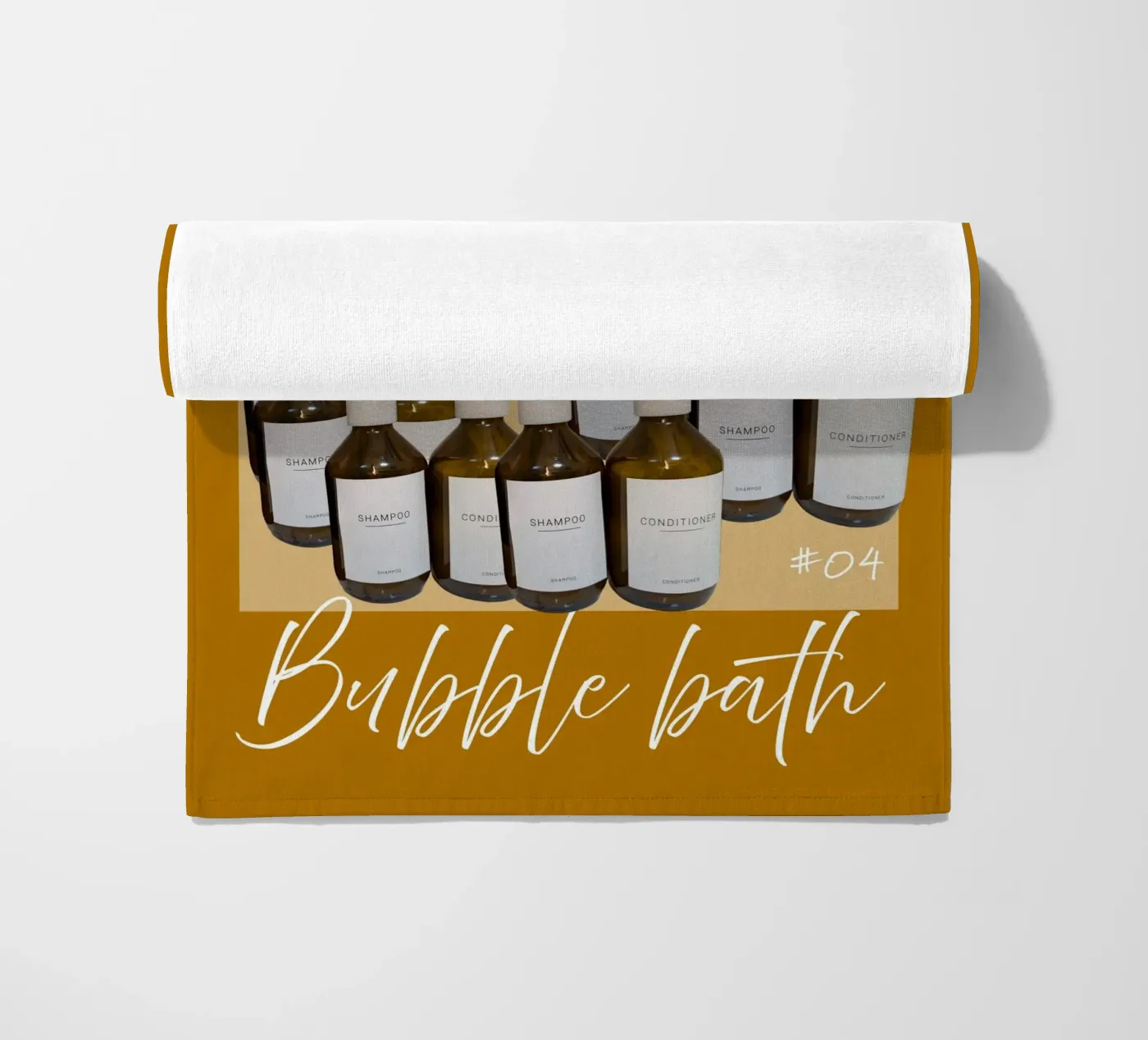bubble bath #4 beach towel by words-in-frames