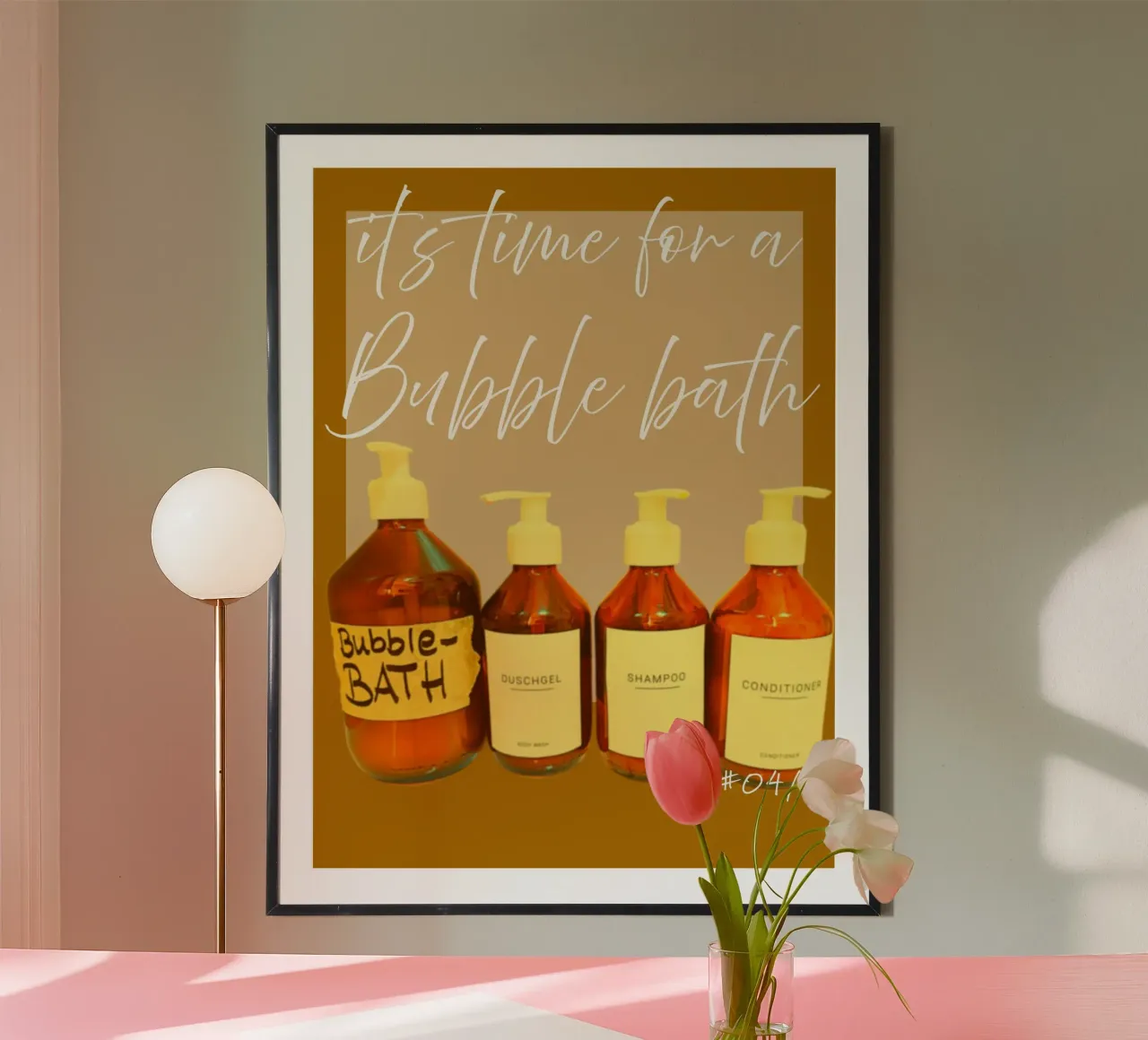 è tempo di un bagno di schiuma #4 poster con telaio in legno da words-in-frames