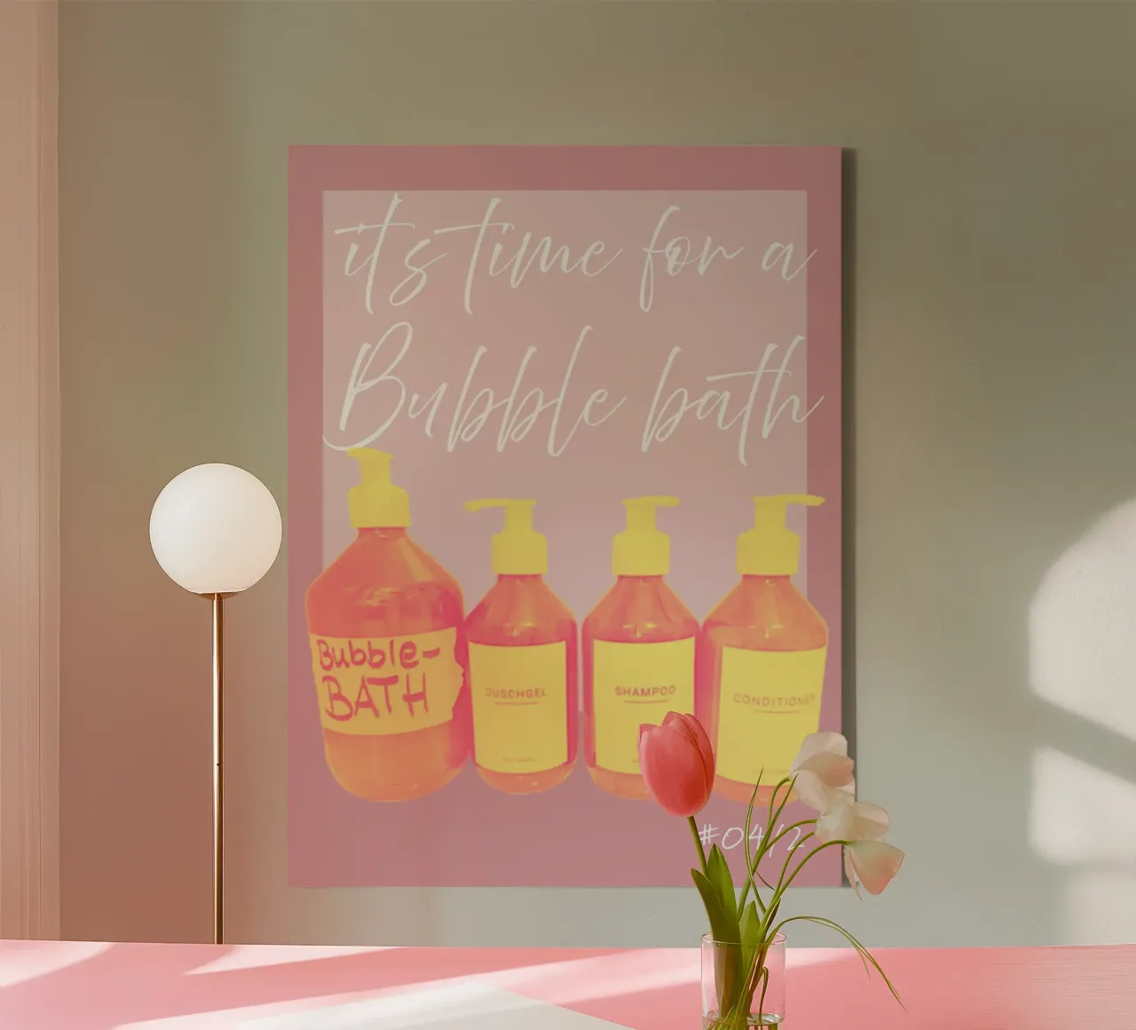 bubble bath (pink) #4 canvas by words-in-frames