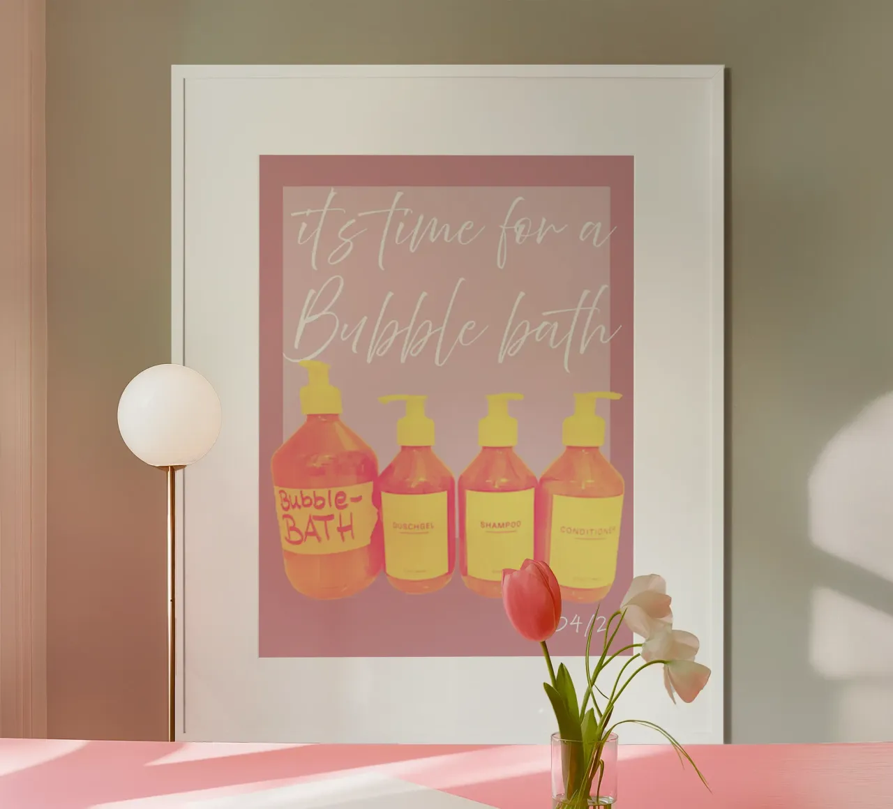 bubble bath (pink) #4 poster by words-in-frames