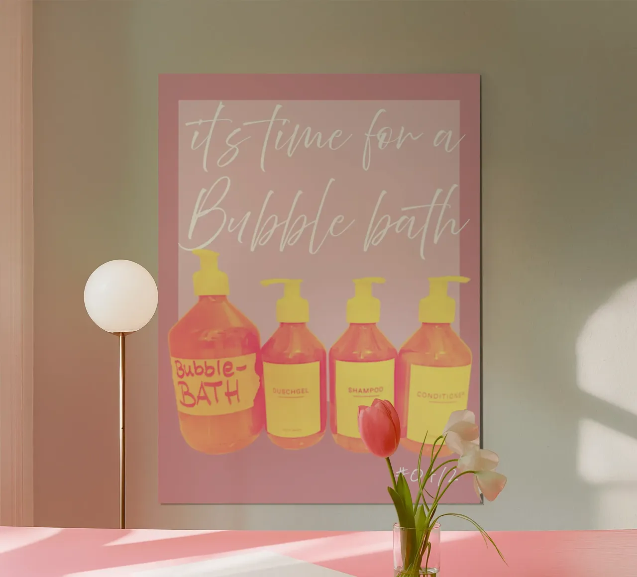 bubble bath (pink) #4 poster by words-in-frames