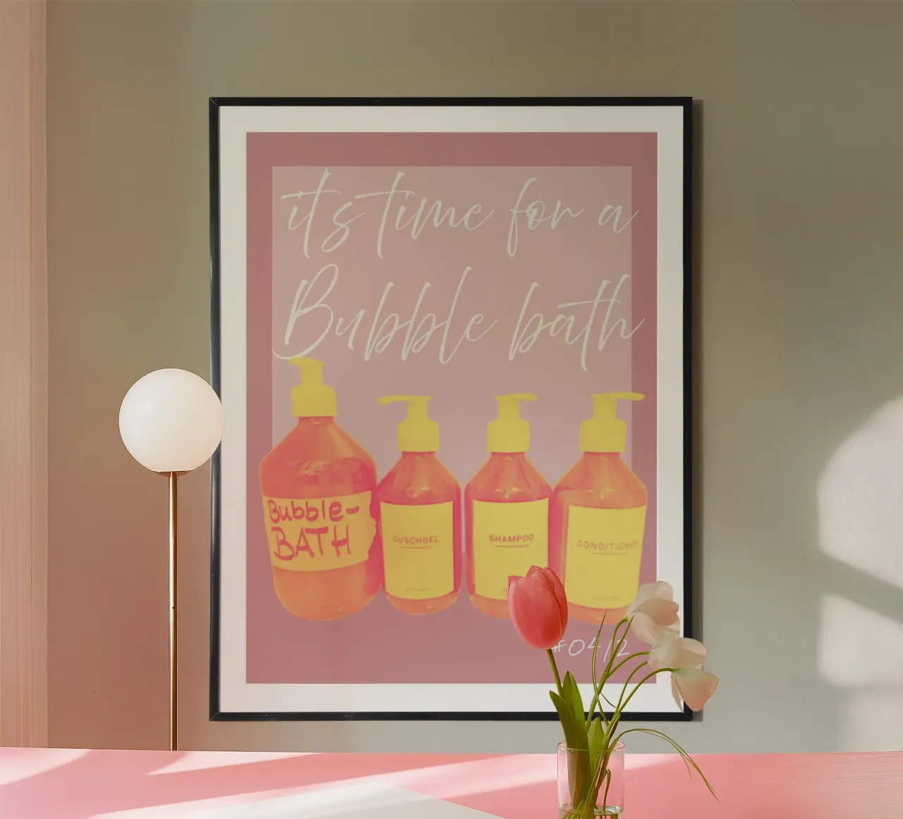 bubble bath (pink) #4 poster by words-in-frames