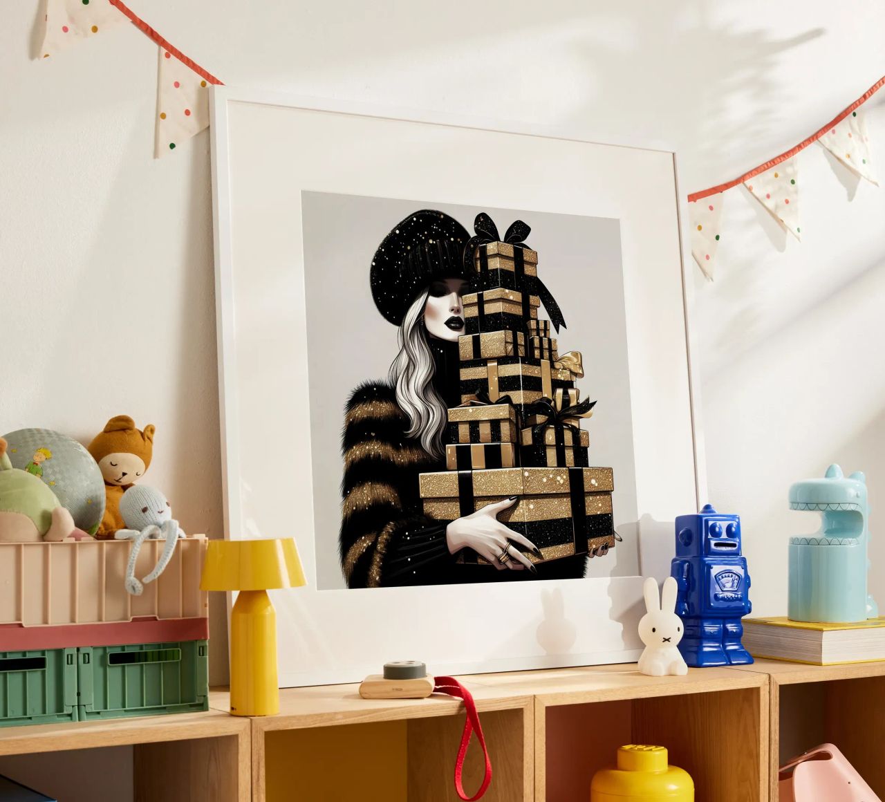 KERSTINKOPEN IN NEW YORK poster van ARTOMATIC