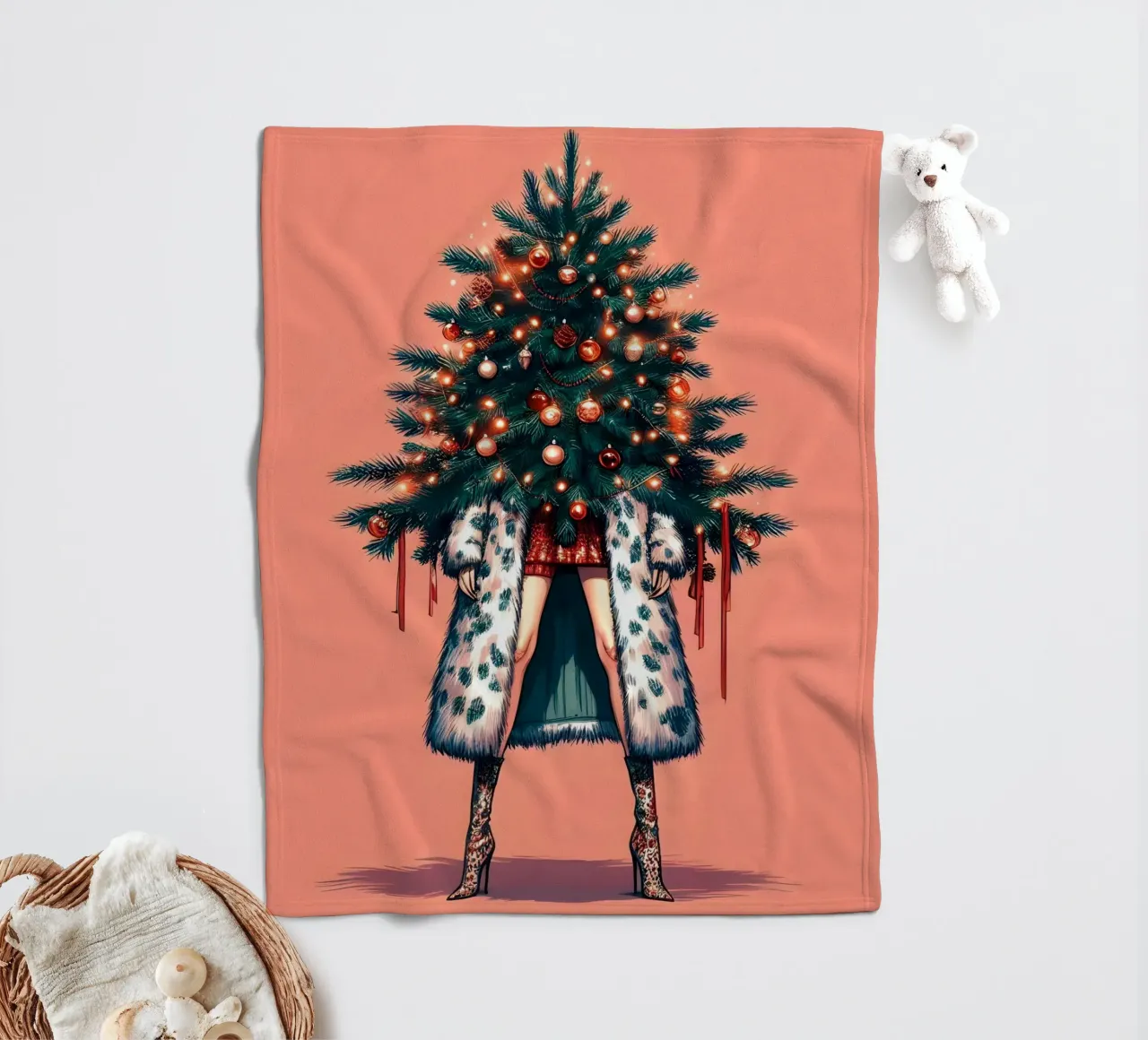 MODA DELL'ALBERO DI NATALE coperta in pile da ARTOMATIC