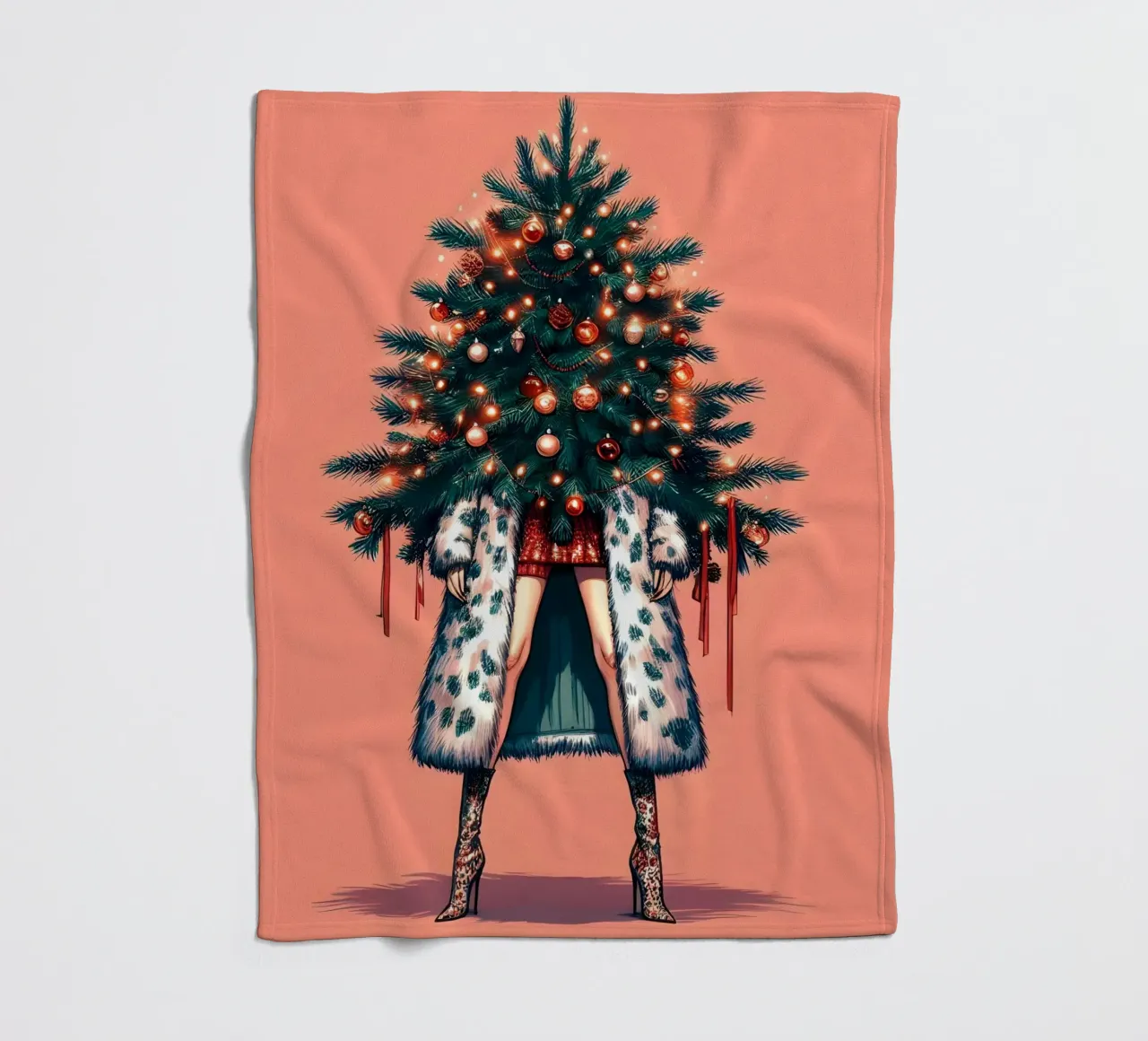 MODA DELL'ALBERO DI NATALE coperta in pile da ARTOMATIC