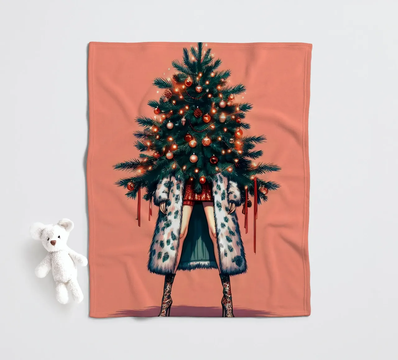 MODA DELL'ALBERO DI NATALE coperta in pile da ARTOMATIC
