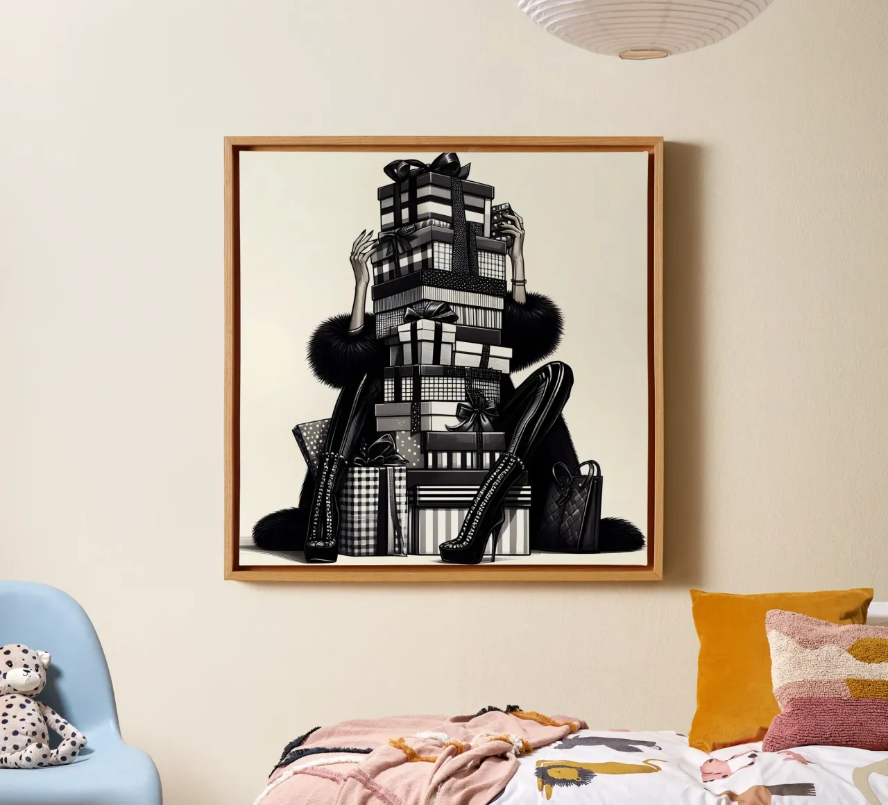 CHRISTMAS GIFT SHOPPING canvas by ARTOMATIC