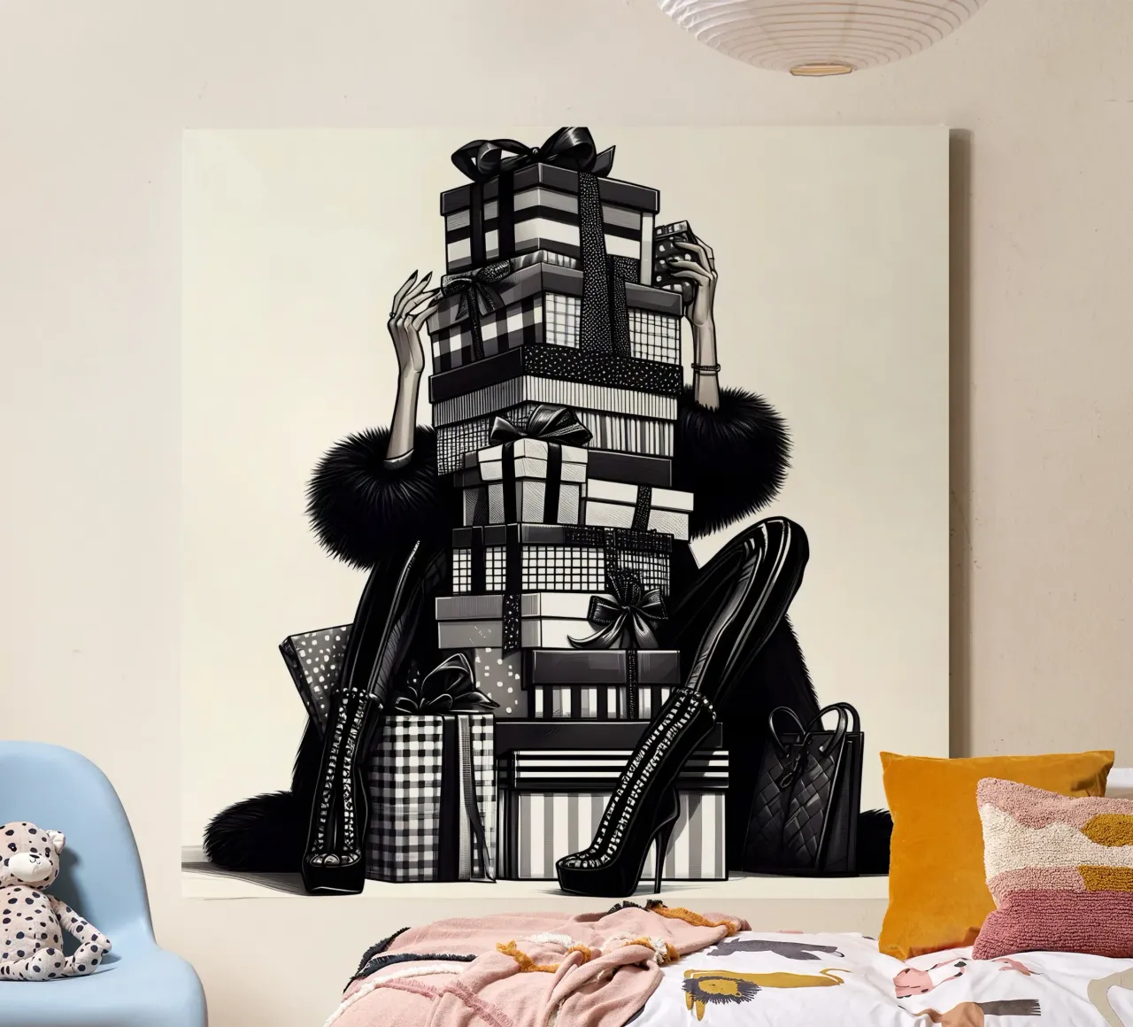 CHRISTMAS GIFT SHOPPING canvas by ARTOMATIC