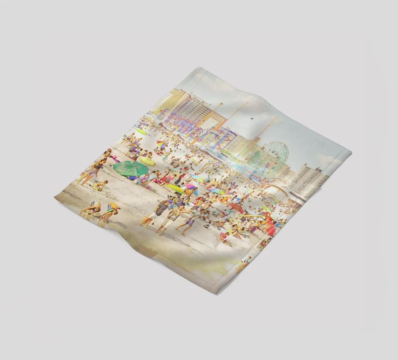 Brooklyn in July fleece blanket by Mina Teslaru
