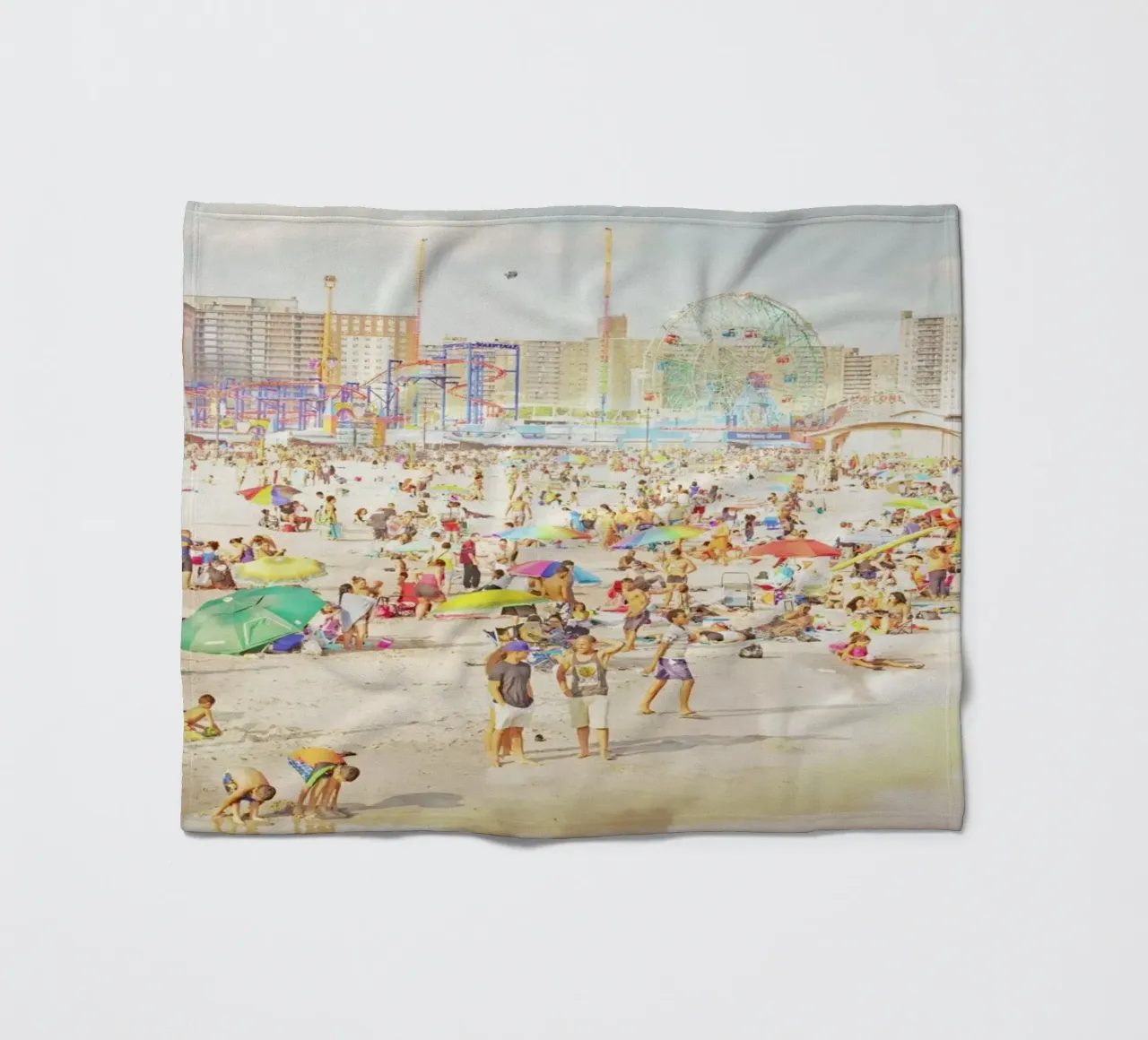 Brooklyn in July fleece blanket by Mina Teslaru
