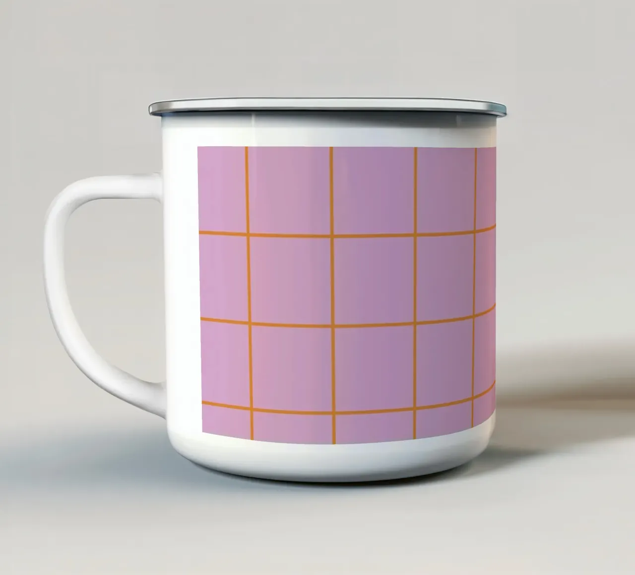 Grid Rose Orange tazza in smalto da Studio ROSAGRAU