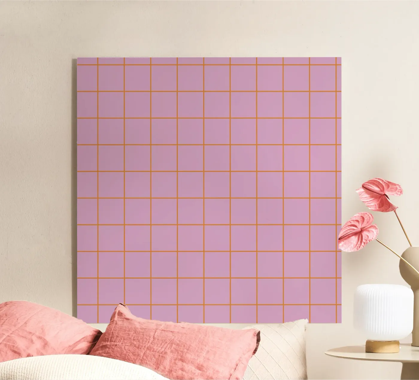 Grid Rose Orange acryl van Studio ROSAGRAU