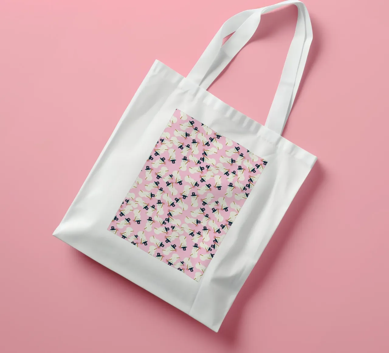 Schneemann rosa borsa in juta da Miris bunte Modewelt