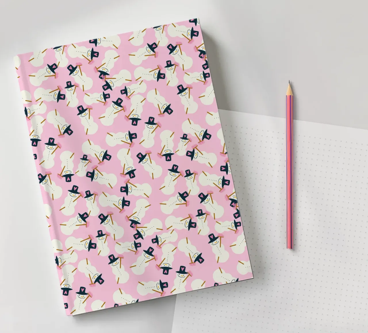 Schneemann rosa notebook by Miris bunte Modewelt