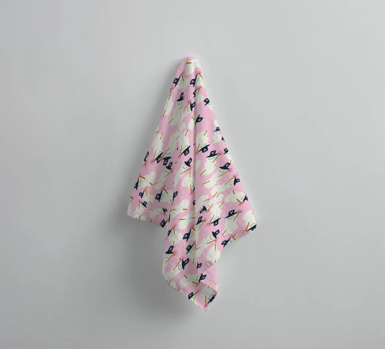 Schneemann rosa asciugamano da bagno da Miris bunte Modewelt