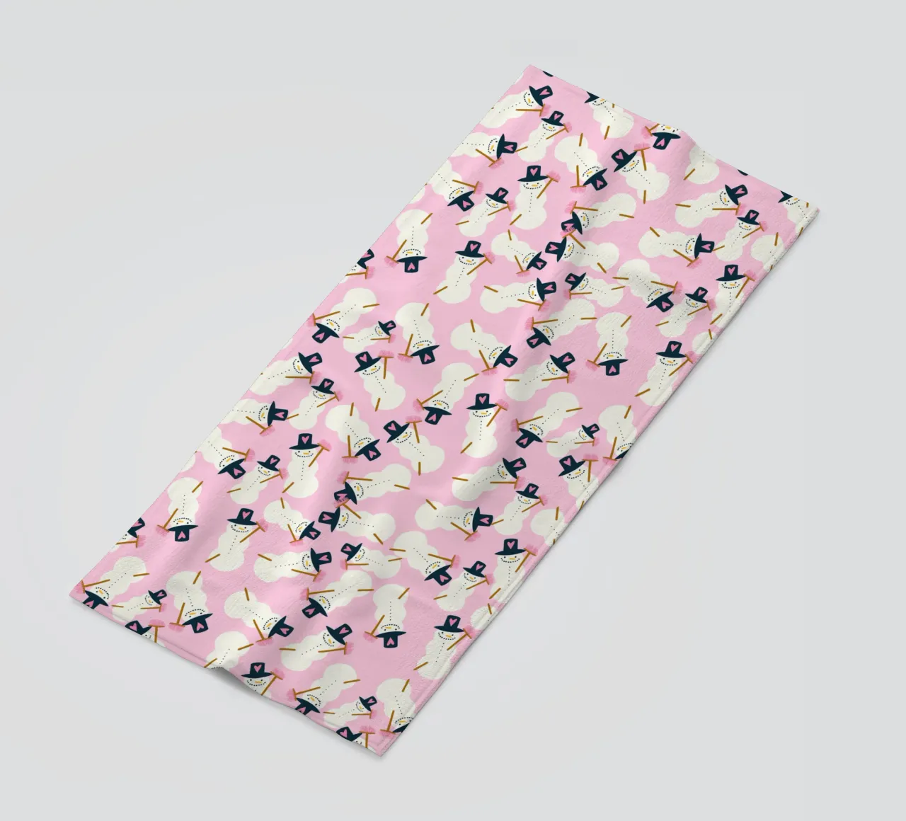 Schneemann rosa toalla de playa de Miris bunte Modewelt