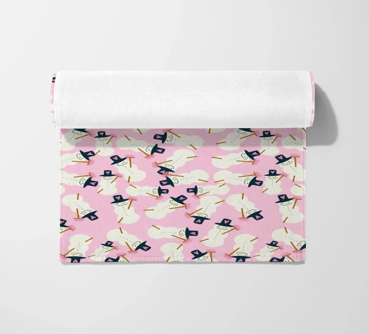Schneemann rosa toalla de playa de Miris bunte Modewelt