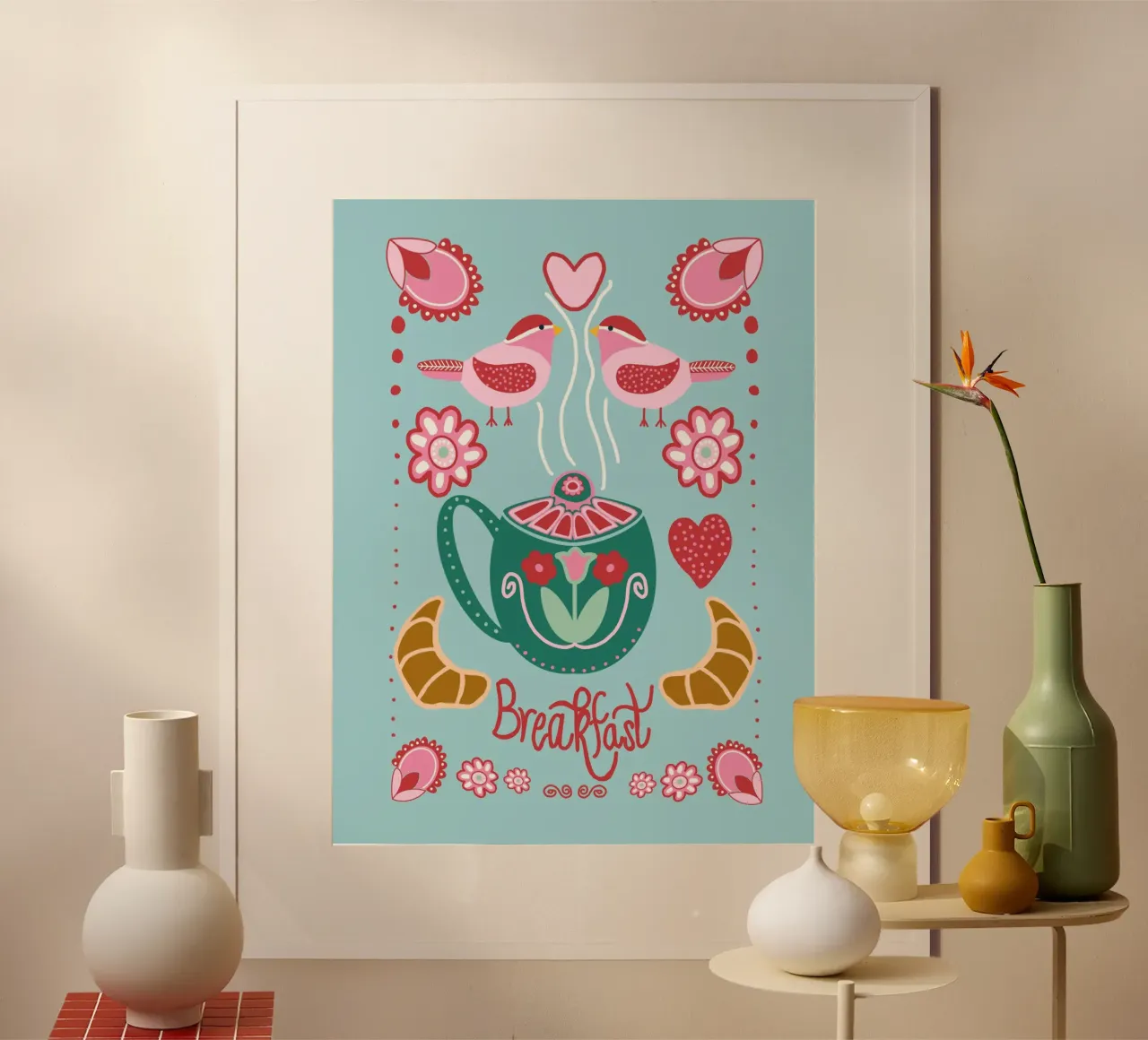 Breakfast - der frühe Vogel poster da Miris bunte Modewelt
