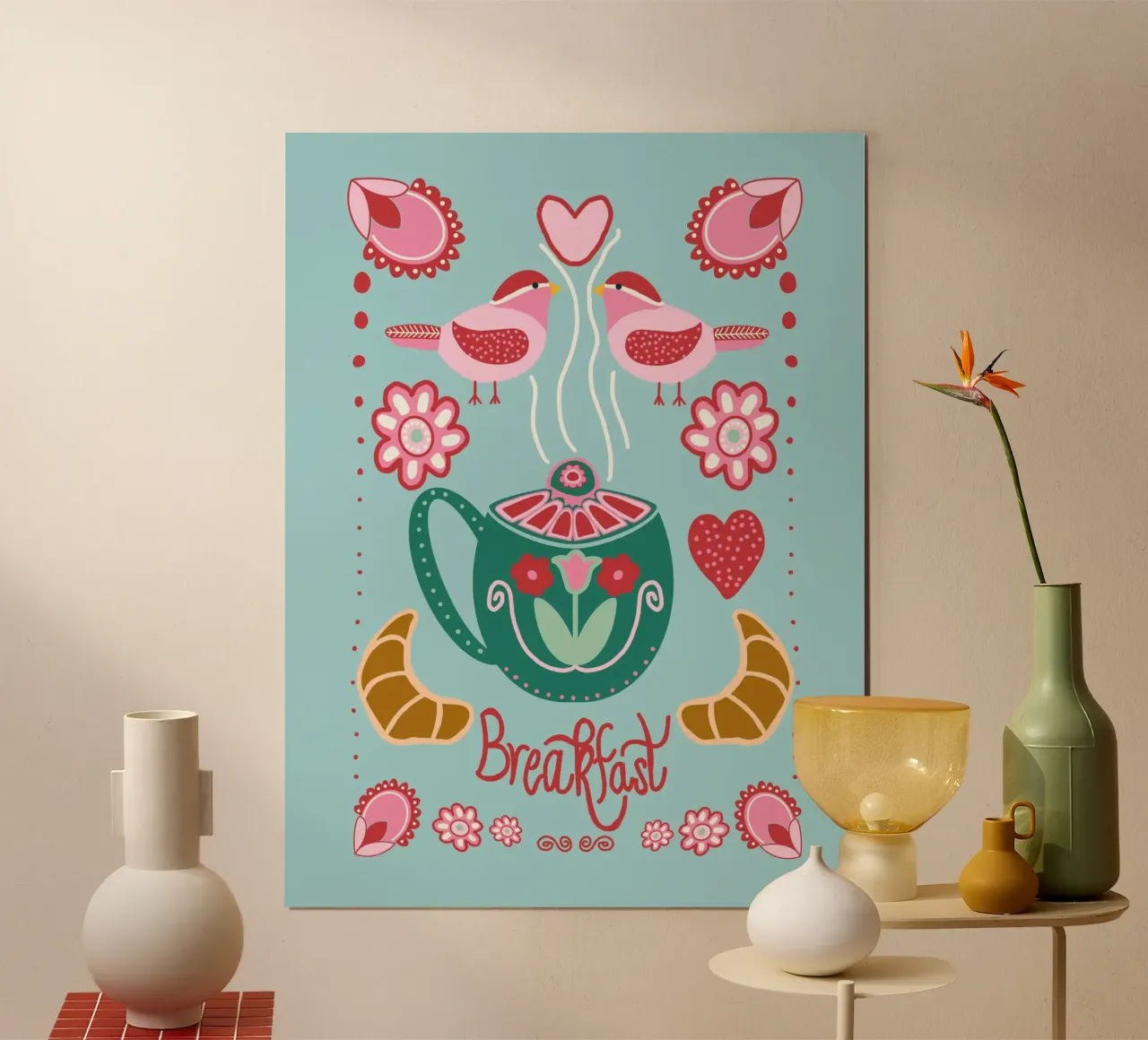 Breakfast - der frühe Vogel poster da Miris bunte Modewelt