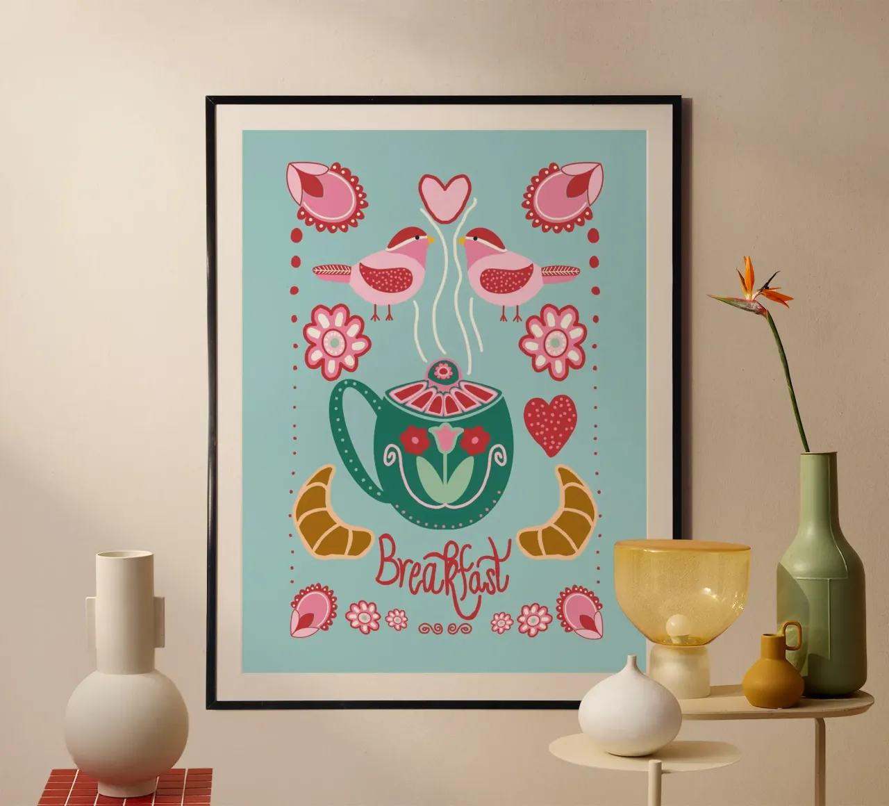 Breakfast - der frühe Vogel poster da Miris bunte Modewelt