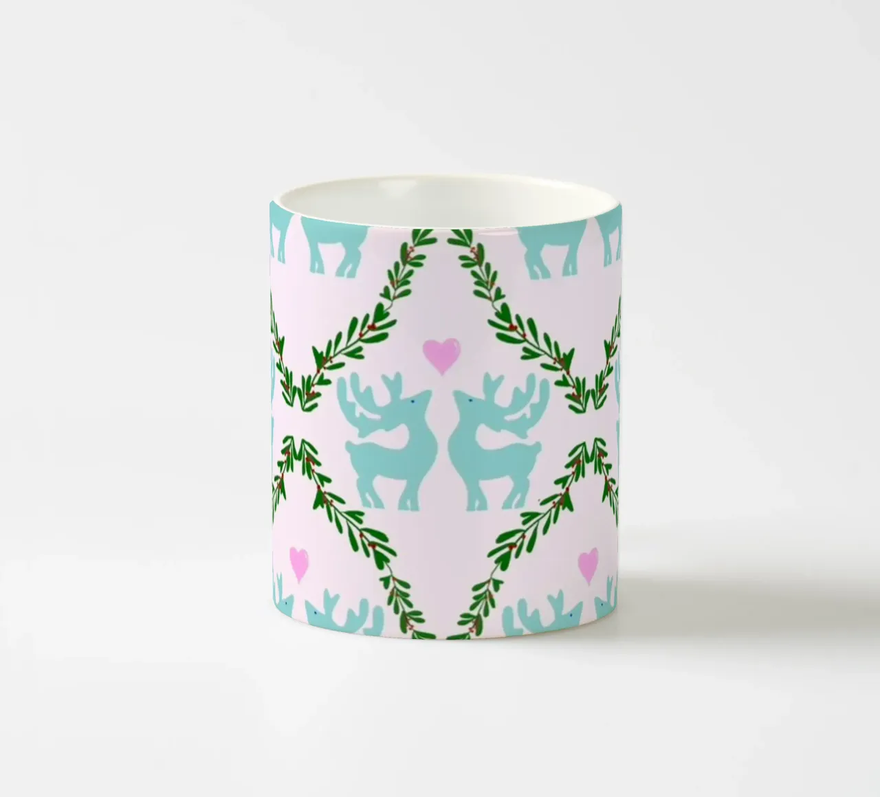 HirschgeWeihnachten hell tazza in ceramica da Miris bunte Modewelt