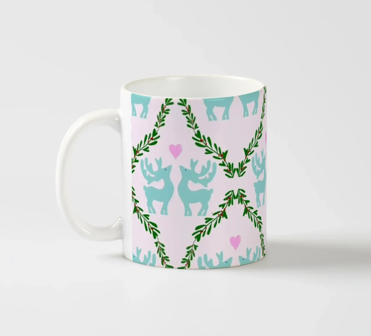 HirschgeWeihnachten hell tazza in ceramica da Miris bunte Modewelt